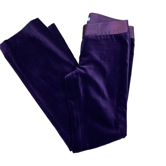Marciano Guess Purple Velvet Flare Pants SZ 2 Satin Holidays Witchy WhimsiGoth - Picture 7 of 8